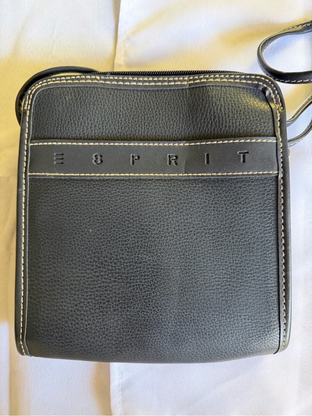 Esprit Black Men's Shoulder/Belt Bag with Contrasting Stitching